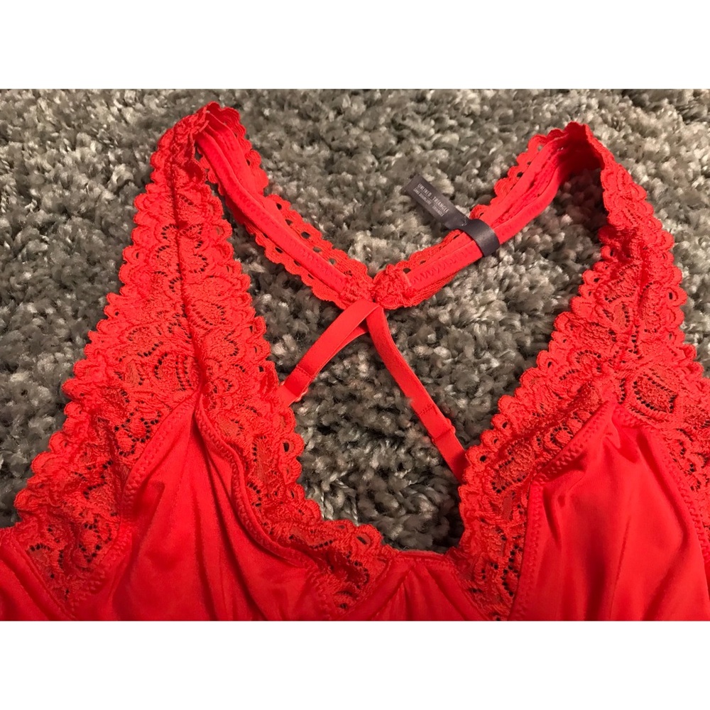 NWT Aerie Super Soft Lace Red Shoulder Bra - Picture 6 of 8